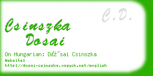 csinszka dosai business card